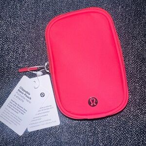 Lululemon Clippable Nano Pouch Glaze Pink Bag Clip Keychain Small Card New NWT